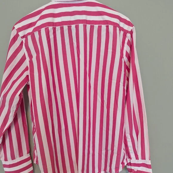 J. Crew Pink and White Striped Button Down - Picture 3 of 3